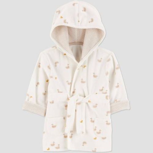 Carter's Just One You®️ Baby Duck Robe - Gray: Midweight Cotton Polyester Bath Wrap, Animal Pattern