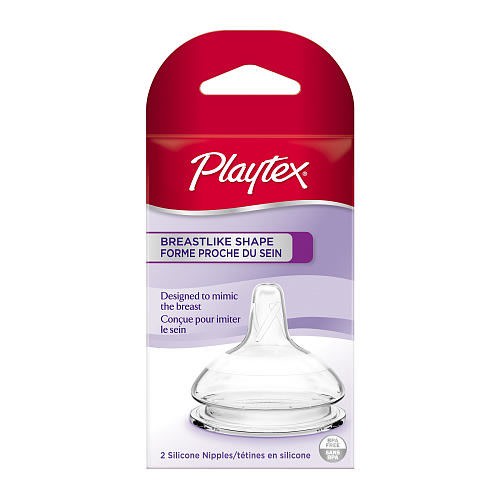 Playtex BreastLike Shape Nipple Medium Flow 2 Pack (6/2's)