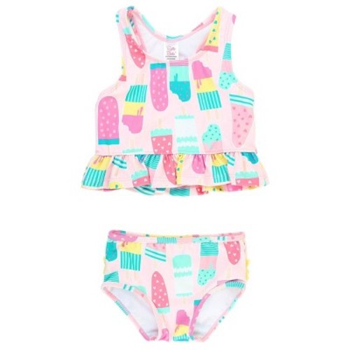 RuffleButts Baby Girls UPF50+ Peplum Tankini, Size: 3-6 months