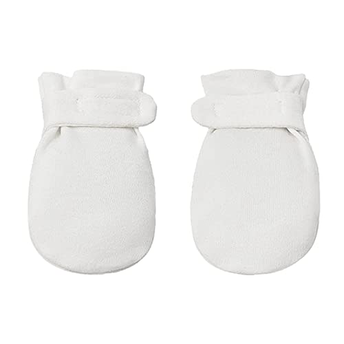 Newborn Baby No Scratch Mittens Stay On, 100% Cotton Breathable, Adjustable Infant Gloves for Baby Boys Girls Mittens
