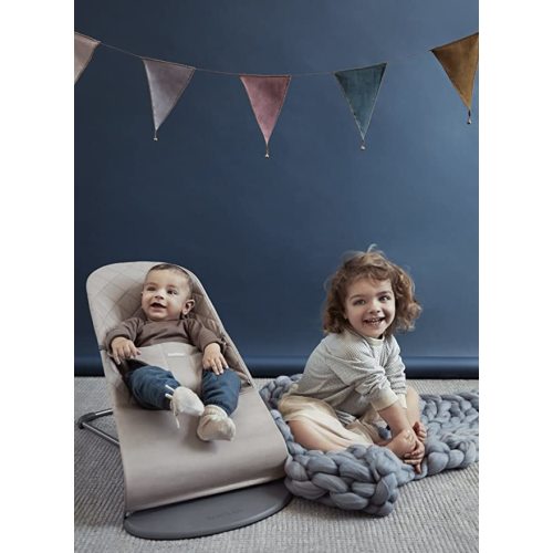 Babybjörn Bouncer Bliss - Sand Gray Quilted Cotton/Dark Gray Frame