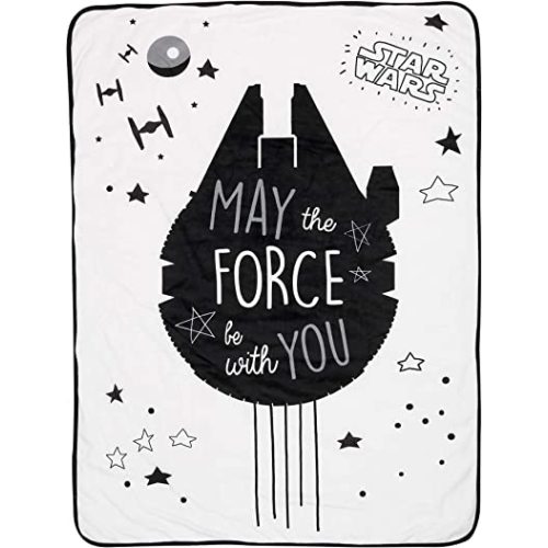 Lambs & Ivy Star Wars Millennium Falcon Baby Blanket - White