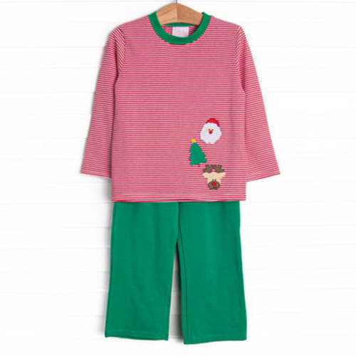 Christmas Eve Night Applique Pant Set, Red – Stitchy Fish