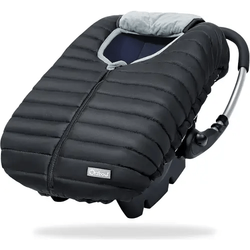 Orzbow Winter Carseat Cover for Baby, Baby Car Seat Cover for Boys & Girls, Warm Infant Car Seat Covers for Cold Weather, Rain & Snow Repellent, Waterproof, Universal Fit, Newborn Essentials, Black