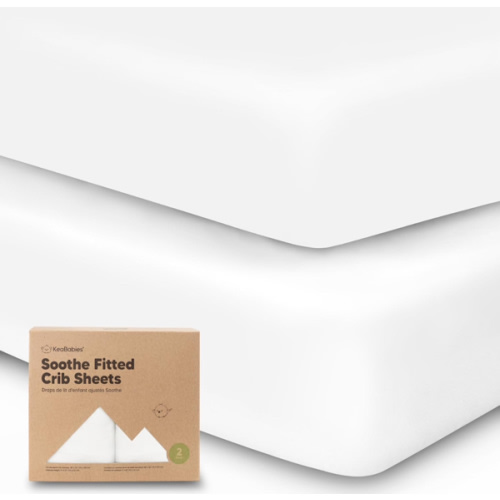 KeaBabies 2-Pack Organic Crib Sheets for Boys, Girls, Jersey Fitted Baby Crib Sheets Neutral, Cotton Breathable Crib Sheet, Cute Printed Crib Mattress Sheet, Baby Mattress Sheets (Soft White)