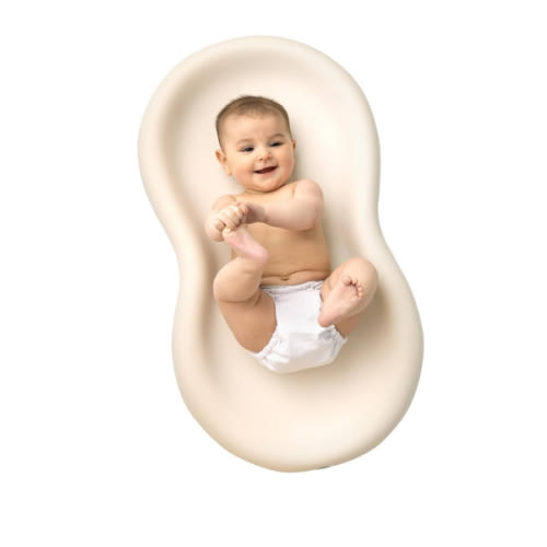 Keekaroo Peanut Changer Baby Vanilla– The Original Made in USA Easy-to-Clean Changing pad and The only Shell Over Foam, Fully Water Repellant