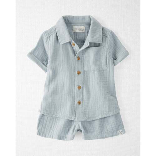 Baby Organic Cotton Gray 2-Piece Gauze Set - Little Planet | Carter's