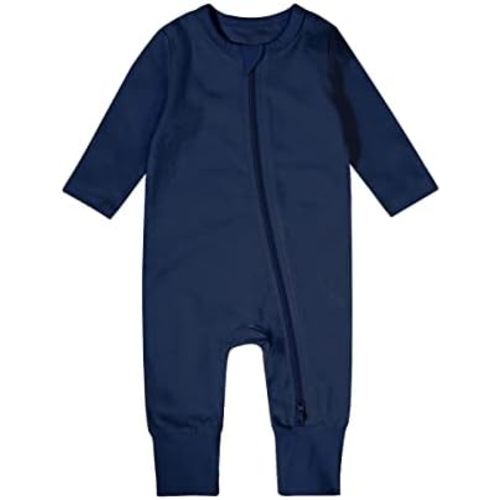 Teach Leanbh Baby Boys Girls Footless Pajamas 2 Way Zipper Long Sleeve Romper with Viscose Made From Bamboo Fiber