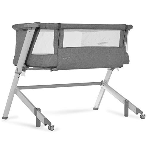 Skylar Bassinet and Bedside Sleeper in Grey, Lightweight and Portable Baby Bassinet, Five Position Adjustable Height, Easy to Fold and Carry Travel Bassinet, JPMA Certified