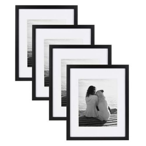 Designovation Gallery Rectangle Wood Wall Frame, 11x14 Matted To 8x10, Rustic Brown
