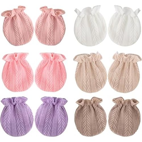 BQUBO Newborn Infant Toddler Mittens No Scratch Cotton Elastic Wrist Gloves Hypoallergenic for 0-6 Months Baby Boys Girls