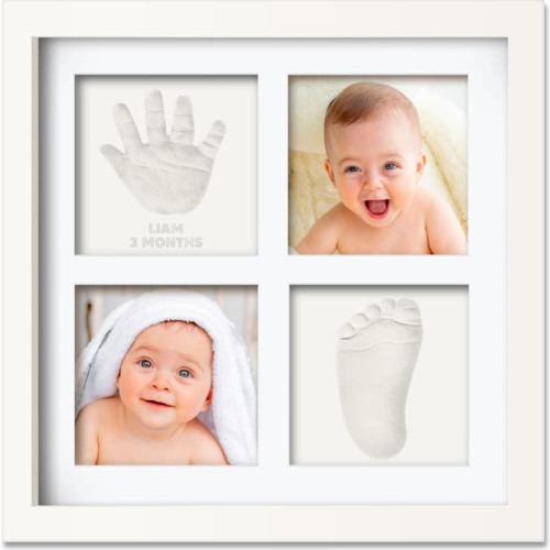 KeaBabies Ever Baby Hand & Footprint Keepsake Frame, Alpine White