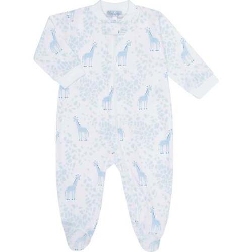 Blue Giraffe Print Zipper Footie - Nellapima | Maisonette