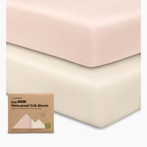 KeaBabies 2-Pack Isla (Protect+) Waterproof Crib Sheets - Cameo
