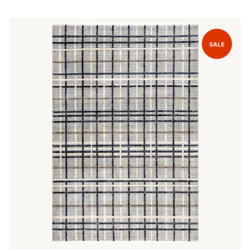 Lina Plaid Fringed Rug | Blue – Rugs USA