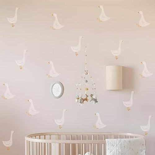 Boho Nursery Animal Wall Decals Peel and Stick, PVC Watercolor Animals Wall Stickers, Cute Wall Art Decor Decal for Kids Bedroom Playroom Baby Room Classroom Decor, Little Goose Birds