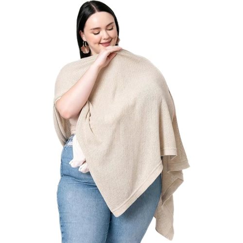 We are Amma | The Cocoon™ - Newborn Essentials Must Haves: Nursing Cover for Breast Feeding Essentials | Nursing Sweater Used as Breastfeeding Cover (Natural, Plus Size)