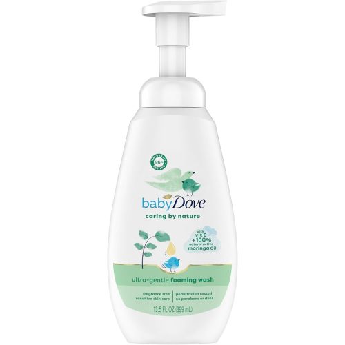 Baby Dove Ultra Gentle Foaming Wash Caring By Nature Cleanse and Nourish Baby’s Skin Contains Vitamin E and 100% Natural Moringa Oil 13.5 fl oz