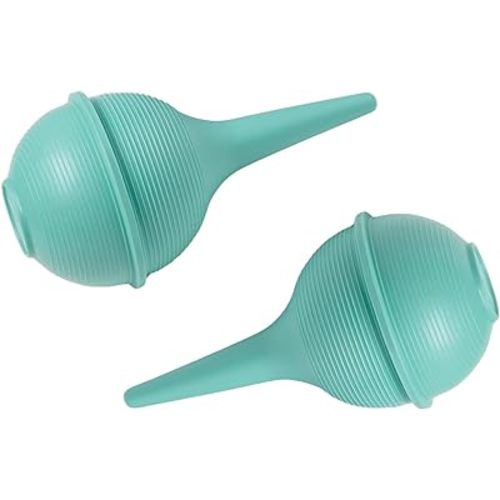 Comfort Axis Baby Nasal Aspirator and Ear Wax Bulb Syringe, Green, 3 Oz, Pack of 2