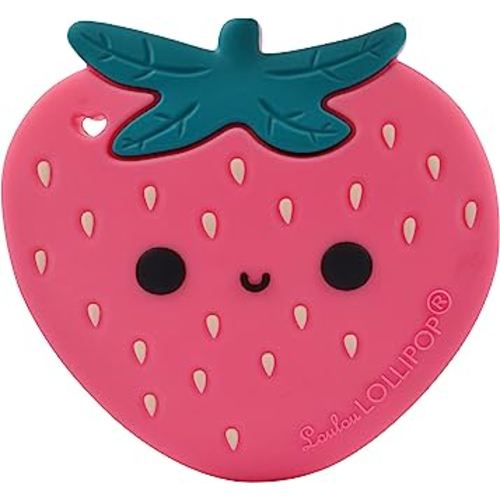 Loulou Lollipop Silicone Teether for Teething Baby Boy and Girl - Strawberry