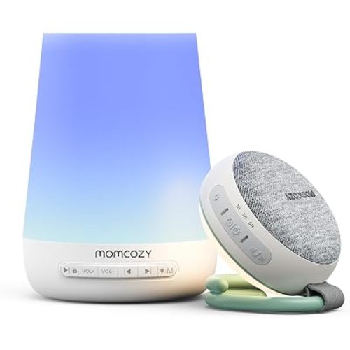 Momcozy Baby Sleep Bundle: Portable Sound Machine and App Remote Control White Noise Machine for Sleeping, Baby Registry, Newborn Essentials, Baby Shower Gifts