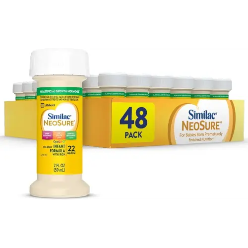 Similac NeoSure Premature Post-Discharge Infant Formula, Ready-to-Feed Baby Formula, 2-fl-oz Bottle, Pack of 48