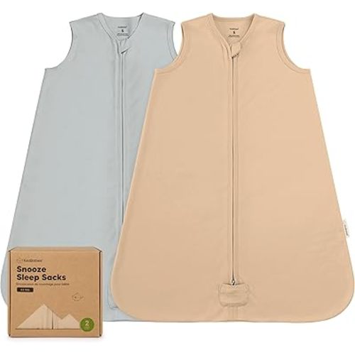 2-Pack Baby Sleep Sacks, Zipper Wearable Blanket - 0.5TOG Organic Cotton, Lightweight, Soft Cozy Infant Sleeping Sack 3-6 months, Easy to Wear Small Newborn Transition Swaddles Sleepsacks (Toasty)