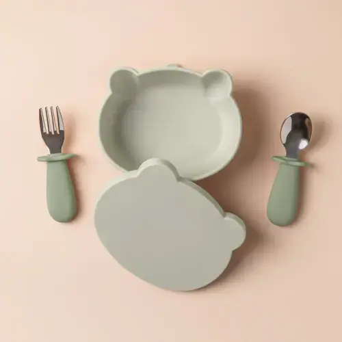Moonkie: Baby Suction Bowl Set (Sage)
