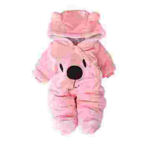 Baby Boy Girls Winter Warm Rompers Unisex Newborn Fleece Outfits Bodysuits Toddler Baby Boys Girls Color Plush Cute Bear Ears Winter Thick Jumpsuit Romper Pink 0-3 Months