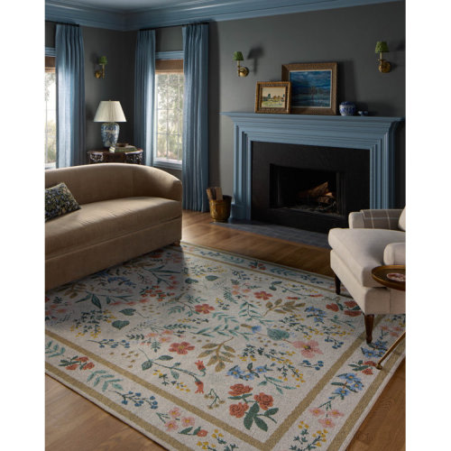 Rifle Paper Co. x Loloi Wildwood Blue Area Rug