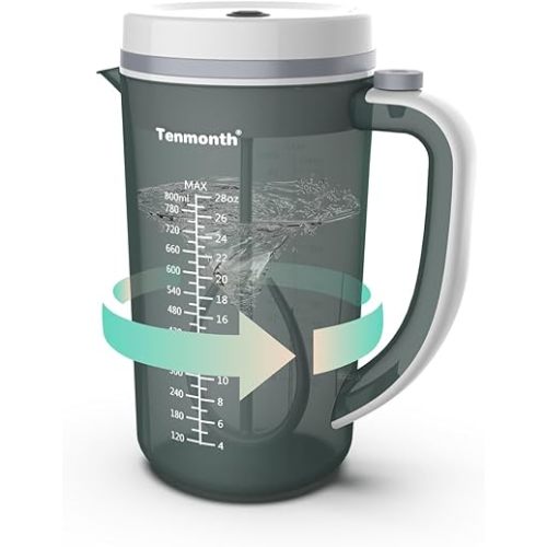 Electric Baby Formula Mixer Pitcher, Fast Baby Formula Maker with No Drip Spout & Locking Lid, Motorized 28oz Clump-Free Mixing, No Air Bubbles, BPA-Free & Portable for Travel