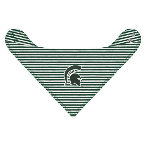 Michigan State Spartans Striped Bandana Bib | College Baby