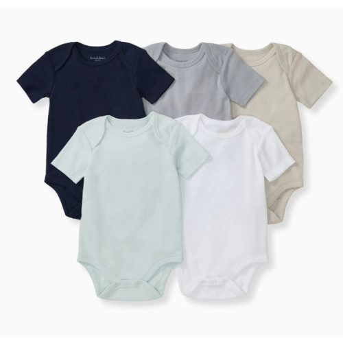 Solid Organic Cotton Short Sleeve Baby Bodysuits 5 Pack - Midnight – Burt's Bees Baby