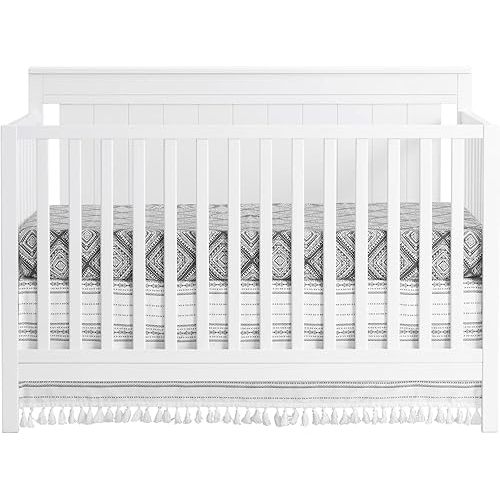 Oxford Baby Lazio 4-in-1 Convertible Baby Crib, Snow White, GreenGuard Gold Certified