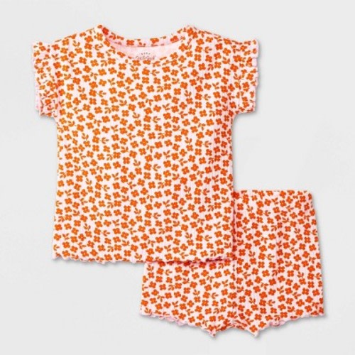 Baby Girls' Ruffle Ribbed Top & Bottom Set - Size: 12M