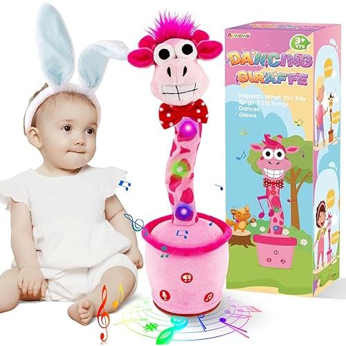 Aywewii Dancing Talking Giraffe Toy, Volume Adjustable Baby Toy Repeats Sings Mimicks Toddler Toys with 120 Songs Recording What You Say Gifts for Birthday Kids Toys for 3 4 5 6+ Year Olds