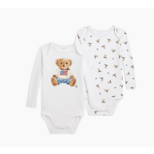 Polo Ralph Lauren Baby Boy's 2-Piece American Flag Polo Bear Bodysuit Set | Saks Fifth Avenue