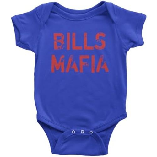 Expression Tees Distressed Bills Mafia Football Infant One-Piece Bodysuit and ToddlerT-shirt, Soft Cotton, Comfortable Fit