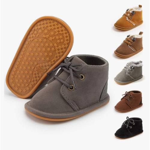 Meckior Baby Booties Newborn Infant Unisex Baby Girls Boys Velvet Rubber Anit-Slip Sole Shoes Toddler Fleece Cozy Winter Warm Prewalker Boots