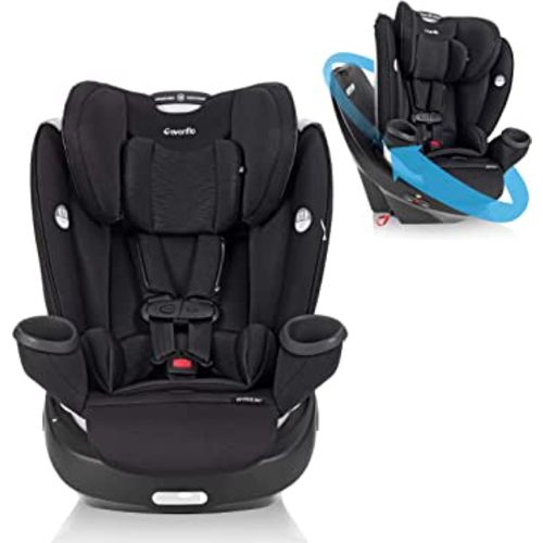 Evenflo Gold Revolve360 Rotational All-in-1 Convertible Car Seat Swivel Car Seat Rotating Car Seat for All Ages Swivel Baby Car Seat Mode Changing 4120Lb Car Seat and Booster Car Seat, Onyx