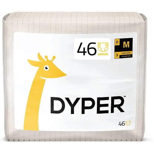 DYPER Viscose from Bamboo Baby Diapers Size 3 | Honest Ingredients | Cloth Alternative | Day & Overnight | Made with Plant-Based* Materials | Hypoallergenic for Sensitive Skin, Unscented