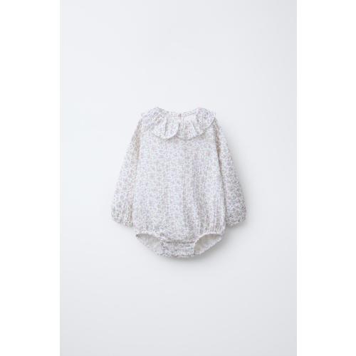 FLORAL DOTTED MESH BODYSUIT - Ecru | ZARA United States