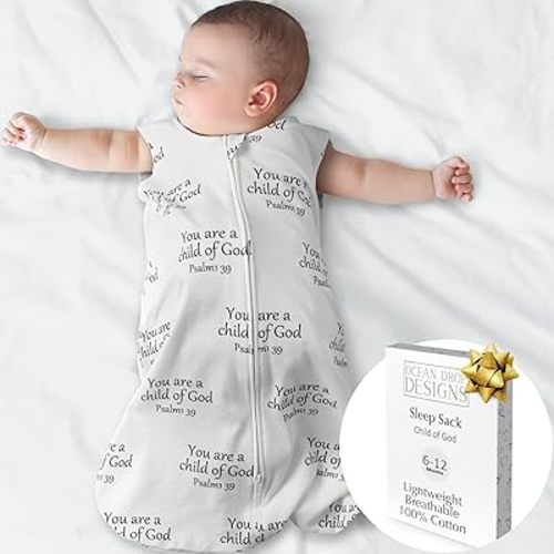Ocean Drop Designs Baby Sleep Sack (16-24 lbs) - Christian Baby Gifts - 100% Cotton