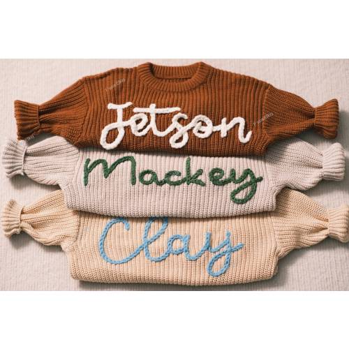Custom Baby Gift: Personalized Baby Sweaters Hand-Embroidered with Love and Care!