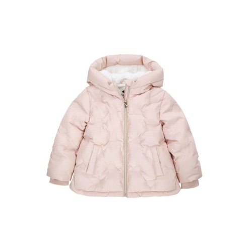 Baby Fleece Lined Heart Pattern Puffer Jacket, 6-9M