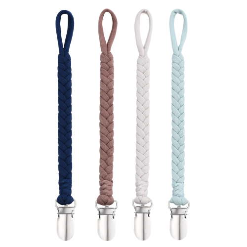 B BASICSLIFE Pacifier Clips for Baby boy, 4 Pack BPA Free Pacifiers Holders Leashes for Teether Toy or Soothie, Fits All Pacifiers Baby Teething Toys, (for Boy)