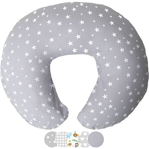 Niimo Nursing Pillow - 100% Cotton Breastfeeding Pillow Cover, Ergonomic Nursing Pillows for Breastfeeding, Machine-Washable Baby Pillow, Breastfeeding Pillows & Breastfeeding Essentials