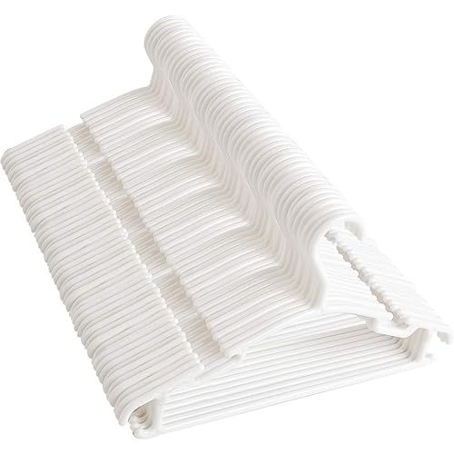 GoodtoU Kids Hangers White Plastic for Baby Clothes Toddler Hangers 100 Pack