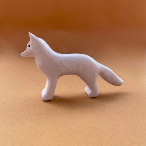Handmade Wooden Polar Fox