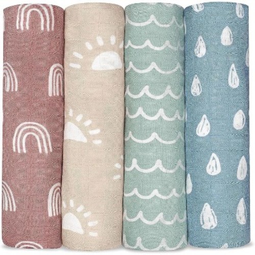 Muslin Swaddle Blankets Neutral Receiving Blanket for Boys and Girls by Comfy Cubs Cubs